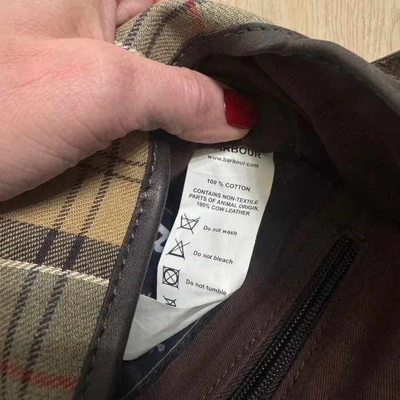 Barbour Tartan Cotton & Leather Crossbody Bag w/ Adjustable Strap - Picture 3 of 5